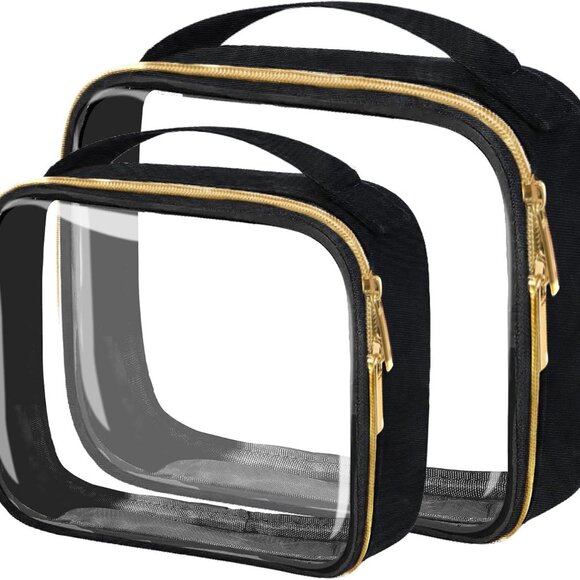 TSA Approved Travel Toiletry Bag,2 Pack Clear Makeup Bags with Handles,Quart Siz - Picture 1 of 6